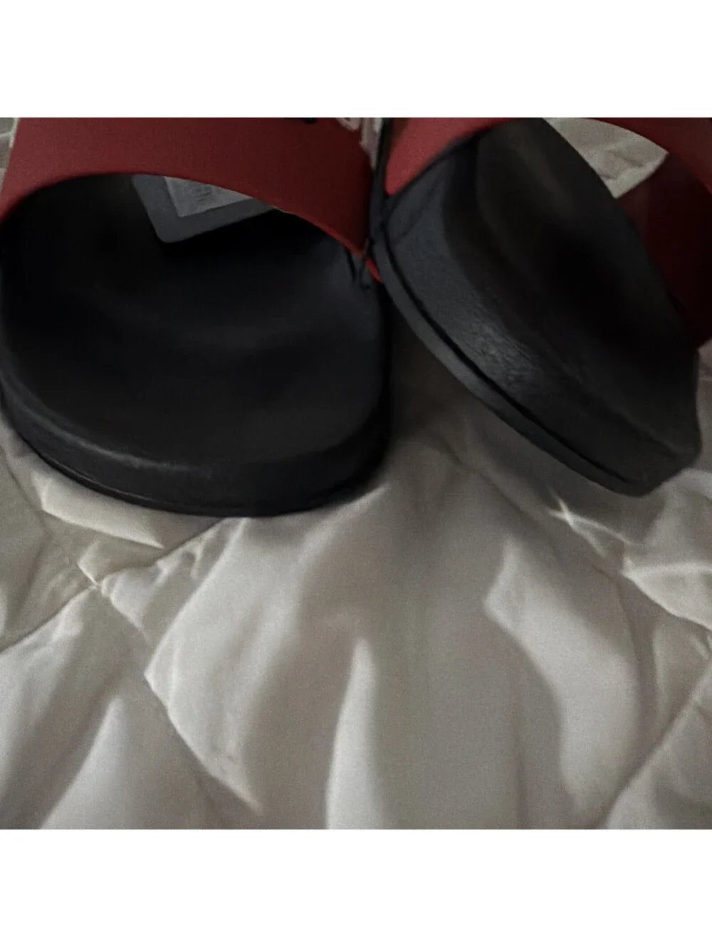 True Religion Men Red Black Logo, Sandals